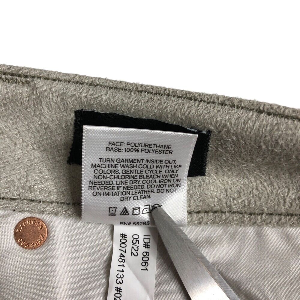 Express Pants Womens‎ 12 Short Tan Faux Leather Modern Straight Super High Rise - Picture 6 of 16